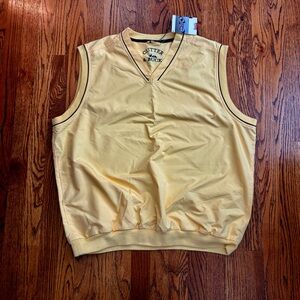 Vintage Cutter & Buck Climaguard Golf Vest Yellow V-Neck XL NWT Windbreaker